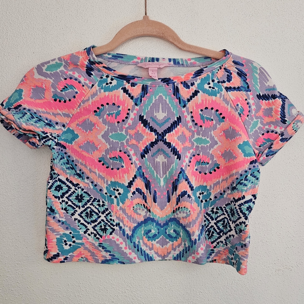 Lilly Pulitzer Girls‎ Sz LARGE (8-10) crop Style Shirt